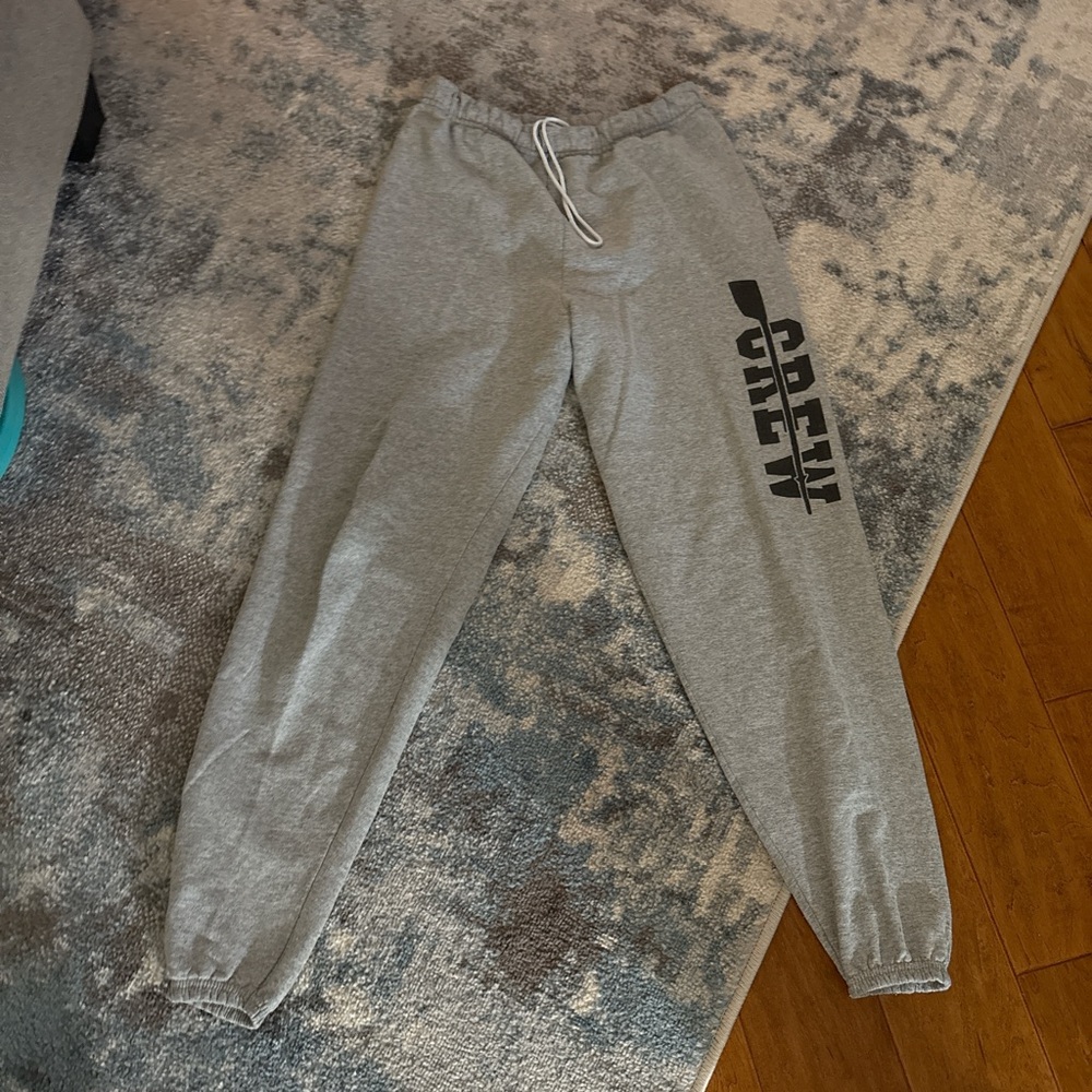 Gray Sweatpants with Black Print